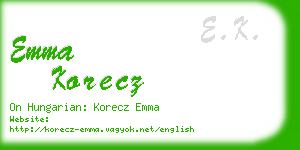 emma korecz business card